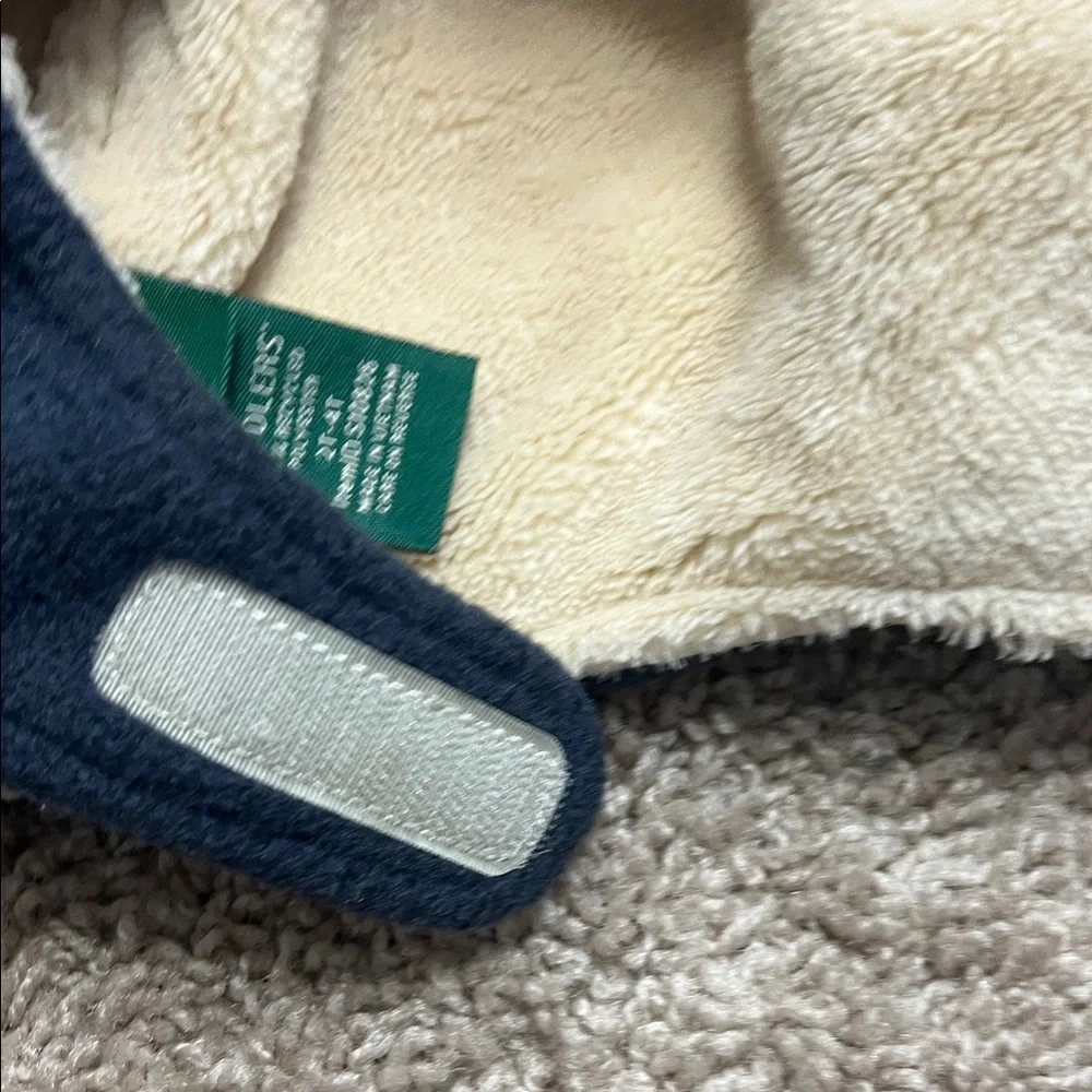 L.L. Bean Kids' Lavender and Grey Fleece Trapper Hat with Mittens Sz 2T-4T
